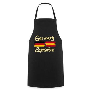 Deutschland Spanien Fahne vintage style - Kochschürze - Schwarz - Vorne - AI Model Male 185 dark (185cm)