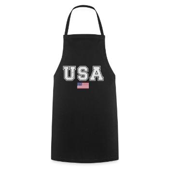TEAM USA amerikanische Flagge Fahne unter Schrift - Kochschürze - Schwarz - Vorne - AI Model Male 185 dark (185cm)