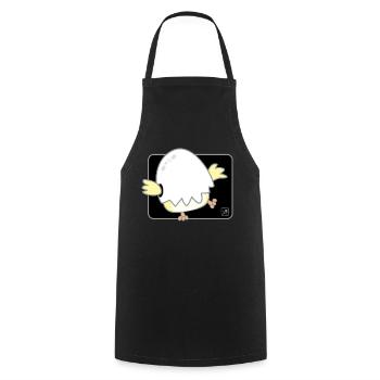 Bird Korean - Japanese Style 01 - Cooking Apron - black - Front - AI Model Male 185 dark (185cm)