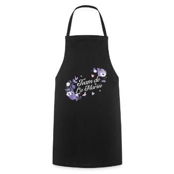 Lila Blumen Braut Team - Kochschürze - Schwarz - Vorne - AI Model Male 185 dark (185cm)