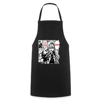 Anime Manga // Let me watch anime! BAKA! AS013 - Cooking Apron - black - Front - AI Model Male 185 dark (185cm)