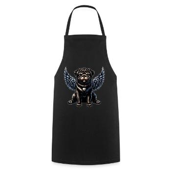 Ange carlin mignon de style baroque gothique - Tablier de cuisine - noir - Devant - AI Model Male 185 dark (185cm)