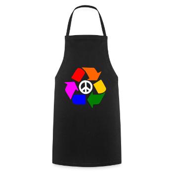 Signe lgbt de paix - signe de paix - Tablier de cuisine - noir - Devant - AI Model Male 185 dark (185cm)