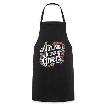 Altruisme Don désintéressé Donner d’école - Tablier de cuisine - noir - Devant - AI Model Male 185 dark (185cm)