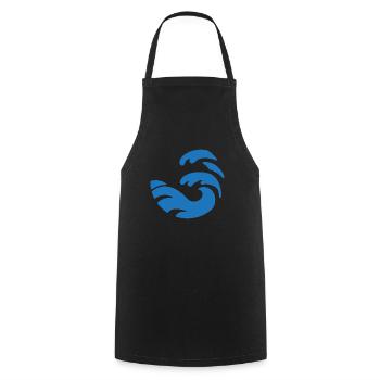 Design simple de vague bleue de forme ronde - Tablier de cuisine - noir - Devant - AI Model Male 185 dark (185cm)