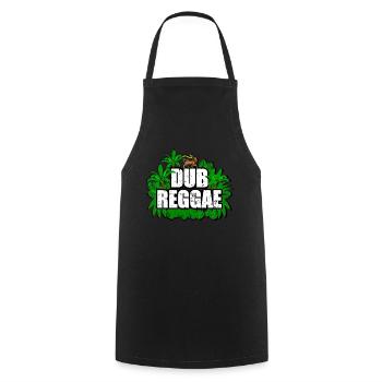 Reggae Dub - Kochschürze - Schwarz - Vorne - AI Model Male 185 dark (185cm)