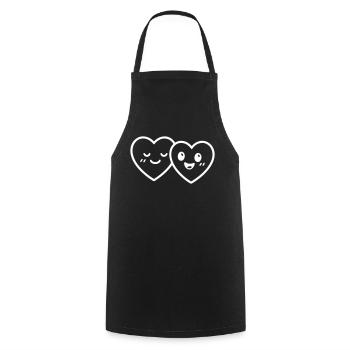 Herzen Paar Liebe - Kochschürze - Schwarz - Vorne - AI Model Male 185 dark (185cm)