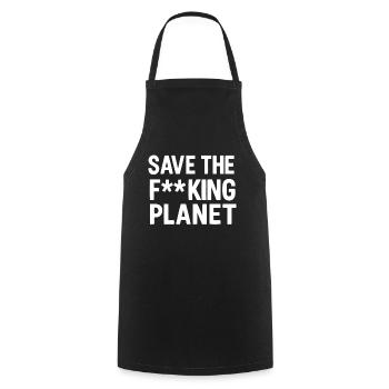 Sauvez la de planète blanche - Tablier de cuisine - noir - Devant - AI Model Male 185 dark (185cm)