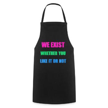 We Exist - Polysexual Flag - Cooking Apron - black - Front - AI Model Male 185 dark (185cm)