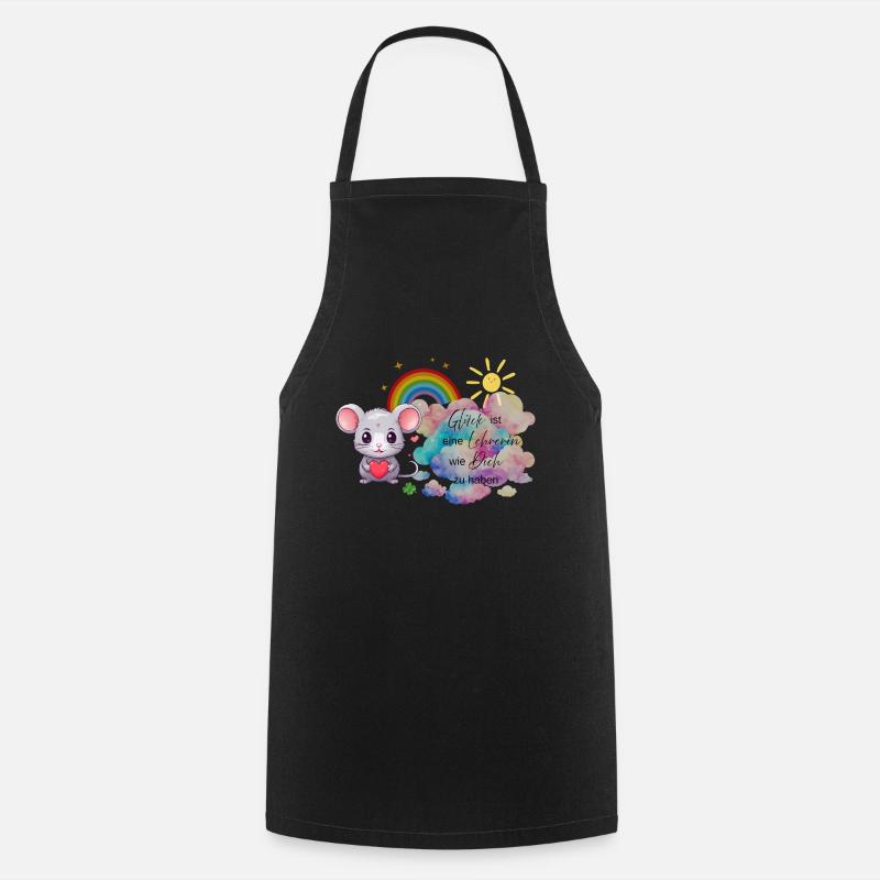 Cute mouse design for the best teacher - Cooking Apron - black