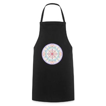 Mandala with risograph effect - Cooking Apron - black - Front - AI Model Male 185 dark (185cm)