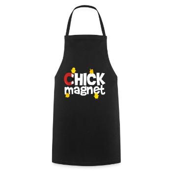 chick magnet - Kochschürze - Schwarz - Vorne - AI Model Male 185 dark (185cm)