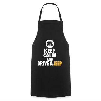 keep calm and drive a jeep - Cooking Apron - black - Front - AI Model Male 185 dark (185cm)