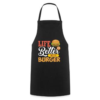 Burger Und Das Leben Ist Besser - Kochschürze - Schwarz - Vorne - AI Model Male 185 dark (185cm)