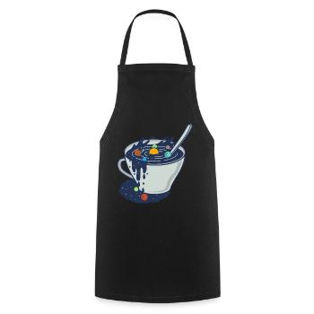 Galaxy Mug / Planeten Sonnensystem Geschenkidee - Kochschürze - Schwarz - Vorne - AI Model Male 185 dark (185cm)