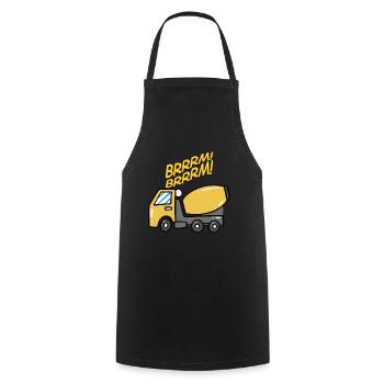 Bagger Baustelle Baumaschine Betonmischer Geschenk - Kochschürze - Schwarz - Vorne - AI Model Male 185 dark (185cm)