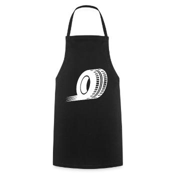 Icône de pneu / pneu simple blanc - Tablier de cuisine - noir - Devant - AI Model Male 185 dark (185cm)