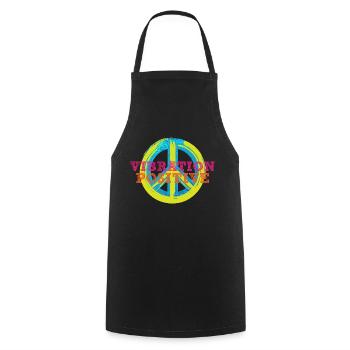 T-shirt vibration positive. - Tablier de cuisine - noir - Devant - AI Model Male 185 dark (185cm)