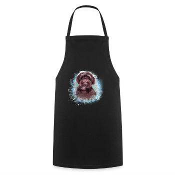 Bolonka Zwetna,maltais, graffiti, chien - Tablier de cuisine - noir - Devant - AI Model Male 185 dark (185cm)