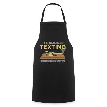 HAM RADIO: Original Texting - Kochschürze - Schwarz - Vorne - AI Model Male 185 dark (185cm)