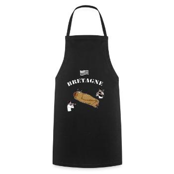 bretagne galette saucisse - Tablier de cuisine - noir - Devant - AI Model Male 185 dark (185cm)