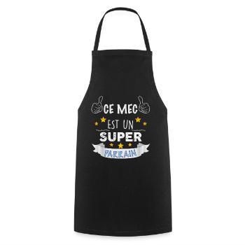 Parrain Super parrain - Tablier de cuisine - noir - Devant - AI Model Male 185 dark (185cm)
