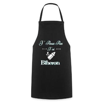 J peux pas j'ai biberon - Tablier de cuisine - noir - Devant - AI Model Male 185 dark (185cm)
