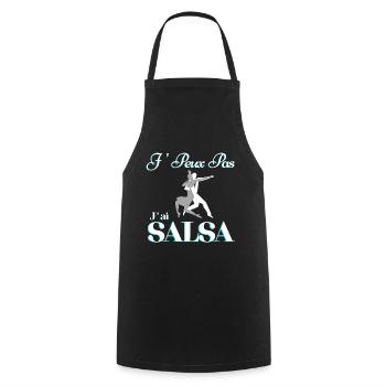 je peux pas j'ai salsa - Tablier de cuisine - noir - Devant - AI Model Male 185 dark (185cm)