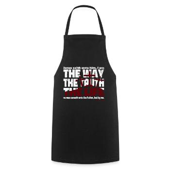 Jesus Christ the Way the Truth and the Life - Cooking Apron - black - Front - AI Model Male 185 dark (185cm)