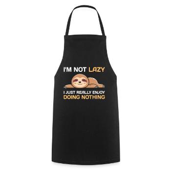 I'm not lazy - Cooking Apron - black - Front - AI Model Male 185 dark (185cm)