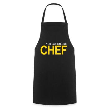 Call me Chef - Cooking Apron - black - Front - AI Model Male 185 dark (185cm)