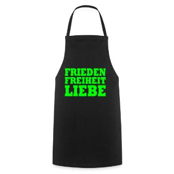 Frieden freiheit liebe - Kochschürze - Schwarz - Vorne - AI Model Male 185 dark (185cm)