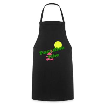 Flamingo in Paradise - Cooking Apron - black - Front - AI Model Male 185 dark (185cm)