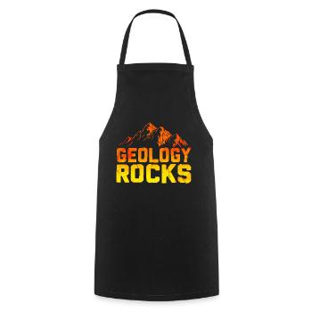 Geologie rockt - Kochschürze - Schwarz - Vorne - AI Model Male 185 dark (185cm)