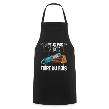 Faire du bois Garde Forestier métier Bois - Tablier de cuisine - noir - Devant - AI Model Male 185 dark (185cm)