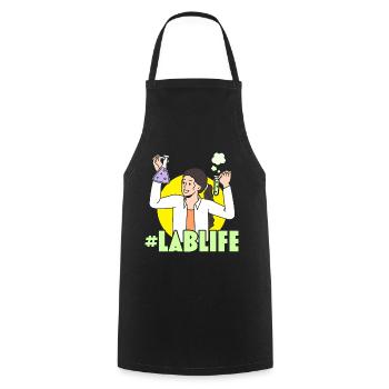 #LabLife Biologe Wissenschaft Lehrer Biologie Majo - Kochschürze - Schwarz - Vorne - AI Model Male 185 dark (185cm)