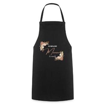 élu meilleure maman du monde - Tablier de cuisine - noir - Devant - AI Model Male 185 dark (185cm)