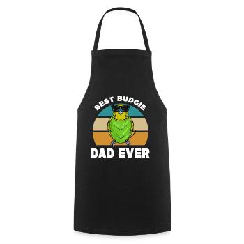 Budgerigar Papa | Pets Birds Animals Gift - Cooking Apron - black - Front - AI Model Male 185 dark (185cm)