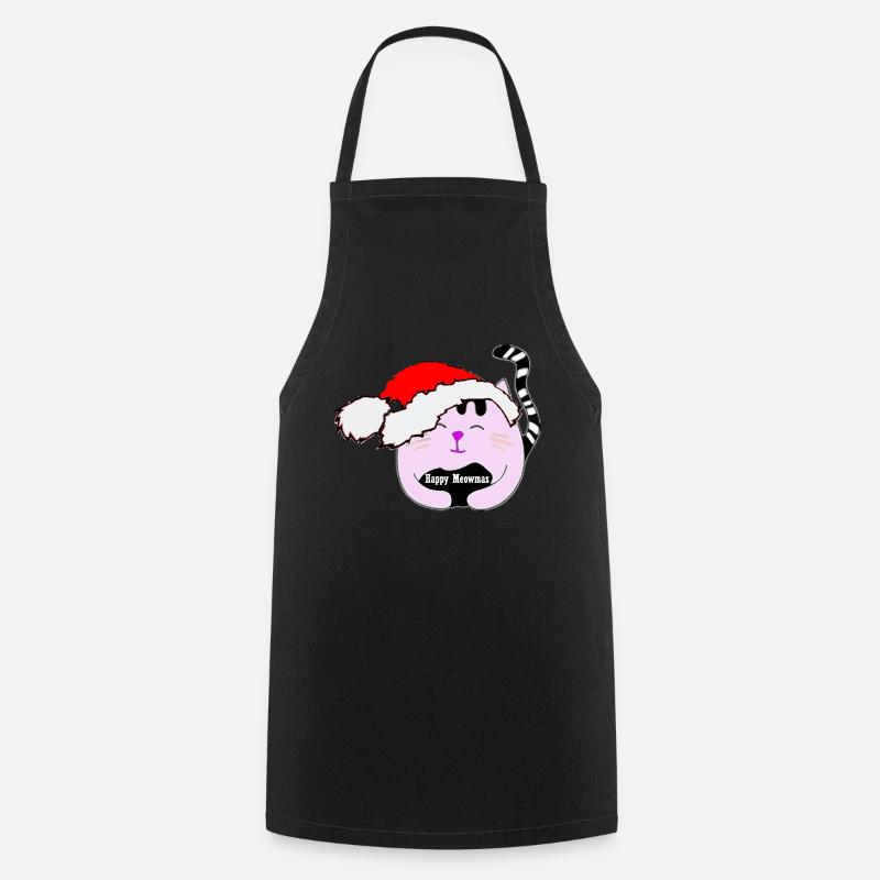 Santa Cat - Cooking Apron - black