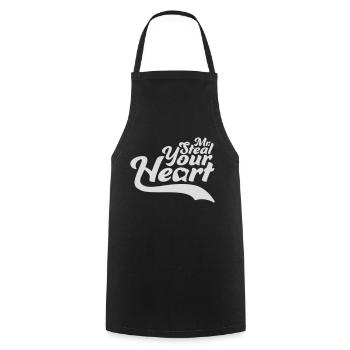 Mr steal your heart - Cooking Apron - black - Front - AI Model Male 185 dark (185cm)