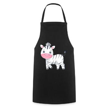 Zebra Familie Mama Baby T-Shirt - Kochschürze - Schwarz - Vorne - AI Model Male 185 dark (185cm)