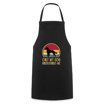 Britanny Dog Lover Silhouette Vintage Sunset - Tablier de cuisine - noir - Devant - AI Model Male 185 dark (185cm)