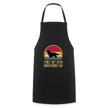 Cavalier Dog Lover Silhouette Vintage Sunset - Cooking Apron - black - Front - AI Model Male 185 dark (185cm)