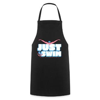 Just Swim, it's the only importent thing - Cooking Apron - black - Front - AI Model Male 185 dark (185cm)