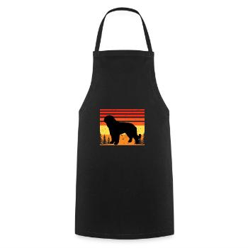 Barbet Dog Lover Silhouette Vintage Sunset - Cooking Apron - black - Front - AI Model Male 185 dark (185cm)