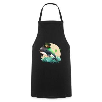 St Paddy's St Patricksday St Patrick Day - Cooking Apron - black - Front - AI Model Male 185 dark (185cm)