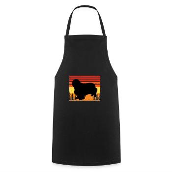 Clumber Spaniel Dog Love Silhouette Vintage Sunset - Cooking Apron - black - Front - AI Model Male 185 dark (185cm)