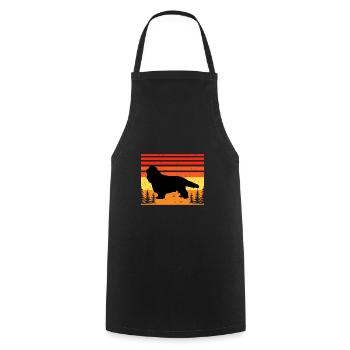 Cavalier Dog Lover Silhouette Vintage Sunset - Cooking Apron - black - Front - AI Model Male 185 dark (185cm)