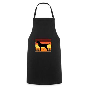 Chesapeake Bay Retriever Dog Silhouette Retro Sun - Cooking Apron - black - Front - AI Model Male 185 dark (185cm)