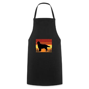 Flat Coated Retriever Dog Silhouette Retro Sunset - Tablier de cuisine - noir - Devant - AI Model Male 185 dark (185cm)